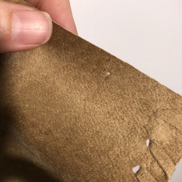 Garnet Hill Skirt Women’s 14 Brown Suede Leather Midi Laced Sides A Line - Picture 10 of 11